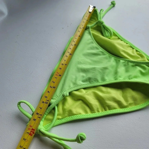 Victoria’s Secret Women's Bikini Bottoms Sz XS Solid Green Knockout Side Tie 59W - Picture 6 of 8